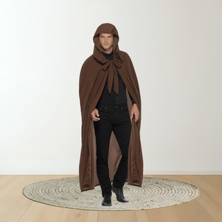 Adults Brown Hooded Cape – Cloak Fancy Dress Accessory The Party Hut | Balloons, Fancy Dress & Party Supplies Cheltenham