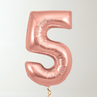 Rose Gold Foil Number Balloons (34” Helium-Filled) 5 The Party Hut | Balloons, Fancy Dress & Party Supplies Cheltenham