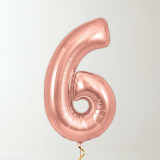 Rose Gold Foil Number Balloons (34” Helium-Filled) 6 The Party Hut | Balloons, Fancy Dress & Party Supplies Cheltenham