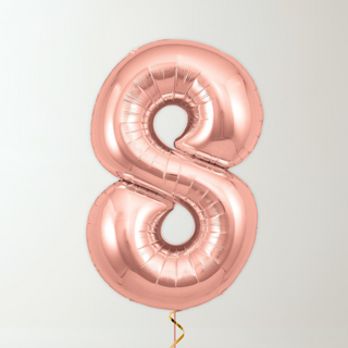 Rose Gold Foil Number Balloons (34” Helium-Filled) 8 The Party Hut | Balloons, Fancy Dress & Party Supplies Cheltenham