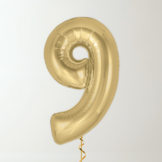 Silk Gold Foil Number Balloons (34” Helium-Filled) 9 The Party Hut | Balloons, Fancy Dress & Party Supplies Cheltenham