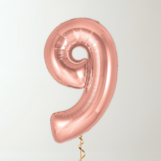 Rose Gold Foil Number Balloons (34” Helium-Filled) 9 The Party Hut | Balloons, Fancy Dress & Party Supplies Cheltenham