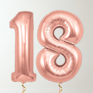 Rose Gold Foil Number Balloons (34” Helium-Filled) 18 The Party Hut | Balloons, Fancy Dress & Party Supplies Cheltenham