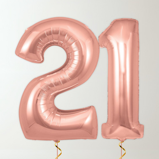 Rose Gold Foil Number Balloons (34” Helium-Filled) 21 The Party Hut | Balloons, Fancy Dress & Party Supplies Cheltenham