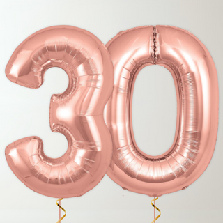 Rose Gold Foil Number Balloons (34” Helium-Filled) 30 The Party Hut | Balloons, Fancy Dress & Party Supplies Cheltenham