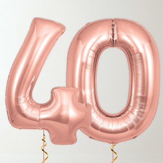 Rose Gold Foil Number Balloons (34” Helium-Filled) 40 The Party Hut | Balloons, Fancy Dress & Party Supplies Cheltenham