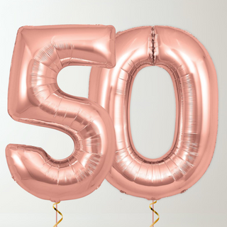Rose Gold Foil Number Balloons (34” Helium-Filled) 50 The Party Hut | Balloons, Fancy Dress & Party Supplies Cheltenham