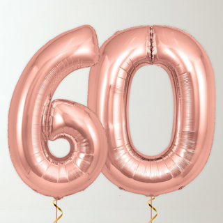 Rose Gold Foil Number Balloons (34” Helium-Filled) 60 The Party Hut | Balloons, Fancy Dress & Party Supplies Cheltenham