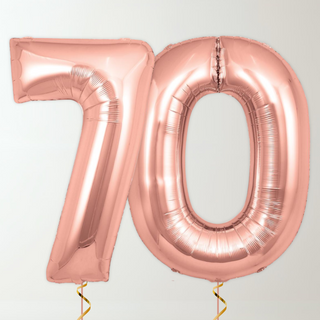 Rose Gold Foil Number Balloons (34” Helium-Filled) 70 The Party Hut | Balloons, Fancy Dress & Party Supplies Cheltenham