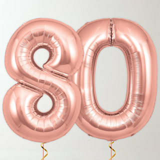 Rose Gold Foil Number Balloons (34” Helium-Filled) 80 The Party Hut | Balloons, Fancy Dress & Party Supplies Cheltenham