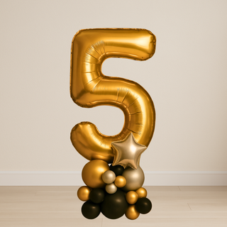 Gold Number Balloon Stacks | 1.5m to 2m – Party Display