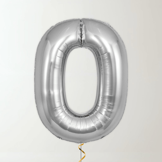 Silver Foil Number Balloons (34” Helium-Filled) 0 The Party Hut | Balloons, Fancy Dress & Party Supplies Cheltenham