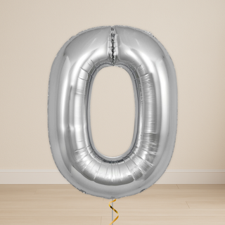 Silver Number Balloons | Foil, 34"