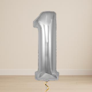 Silver Number Balloons | Foil, 34"