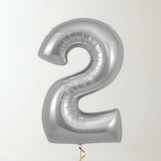 Silver Foil Number Balloons (34” Helium-Filled) 2 The Party Hut | Balloons, Fancy Dress & Party Supplies Cheltenham
