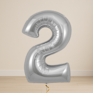 Silver Number Balloons | Foil, 34"