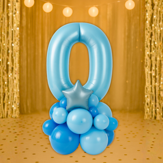 Pastel Blue Number Balloon Stack | 1.5m to 2m | 0 to 9