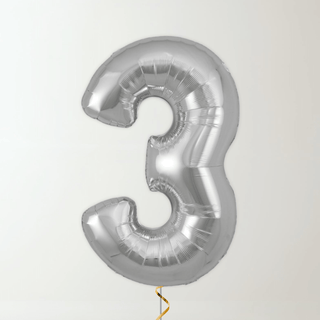 Silver Foil Number Balloons (34” Helium-Filled) 3 The Party Hut | Balloons, Fancy Dress & Party Supplies Cheltenham