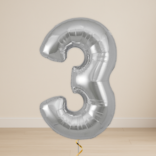 Silver Number Balloons | Foil, 34"