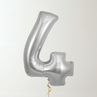 Silver Foil Number Balloons (34” Helium-Filled) 4 The Party Hut | Balloons, Fancy Dress & Party Supplies Cheltenham