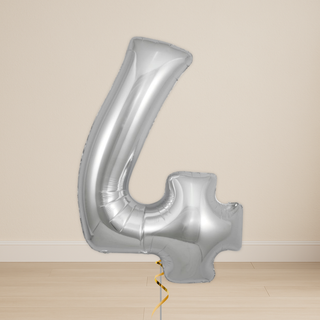 Silver Number Balloons | Foil, 34"
