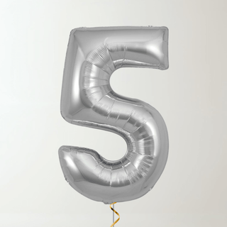 Silver Foil Number Balloons (34” Helium-Filled) 5 The Party Hut | Balloons, Fancy Dress & Party Supplies Cheltenham