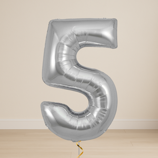 Silver Number Balloons | Foil, 34"