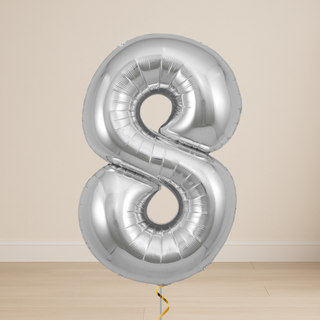 Silver Number Balloons | Foil, 34"