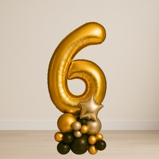 Gold Number Balloon Stacks | 1.5m to 2m – Party Display