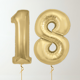 Silk Gold Foil Number Balloons (34” Helium-Filled) 18 The Party Hut | Balloons, Fancy Dress & Party Supplies Cheltenham
