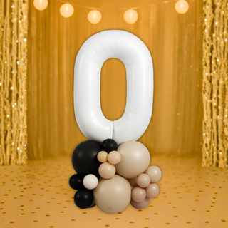 White Number Balloon Stack | 1.5 to 2m | 0 to 9