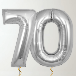 Silver Foil Number Balloons (34” Helium-Filled) 70 The Party Hut | Balloons, Fancy Dress & Party Supplies Cheltenham