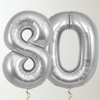 Silver Foil Number Balloons (34” Helium-Filled) 80 The Party Hut | Balloons, Fancy Dress & Party Supplies Cheltenham