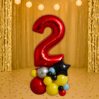 Red Number Balloon Stack – Air-Filled Floor Display – The Party Hut Cheltenham