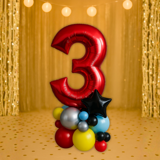 Red Number Balloon Stack – Air-Filled Floor Display – The Party Hut Cheltenham