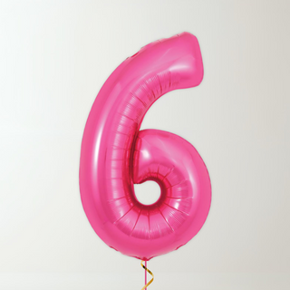 Magenta Pink Foil Number Balloons (34” Helium-Filled) 6 The Party Hut | Balloons, Fancy Dress & Party Supplies Cheltenham