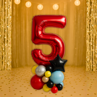 Red Number Balloon Stack – Air-Filled Floor Display – The Party Hut Cheltenham