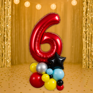 Red Number Balloon Stack – Air-Filled Floor Display – The Party Hut Cheltenham