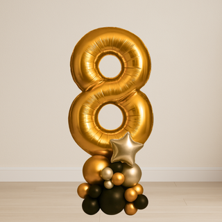 Gold Number Balloon Stacks | 1.5m to 2m – Party Display
