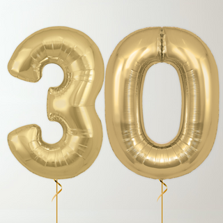 Silk Gold Foil Number Balloons (34” Helium-Filled) 30 The Party Hut | Balloons, Fancy Dress & Party Supplies Cheltenham