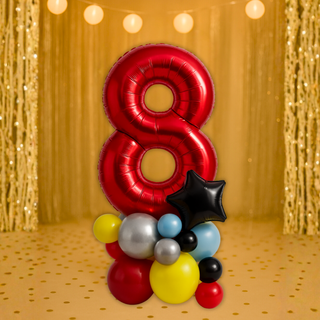 Red Number Balloon Stack – Air-Filled Floor Display – The Party Hut Cheltenham