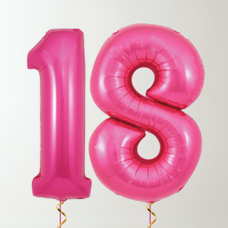 Magenta Pink Foil Number Balloons (34” Helium-Filled) 18 The Party Hut | Balloons, Fancy Dress & Party Supplies Cheltenham