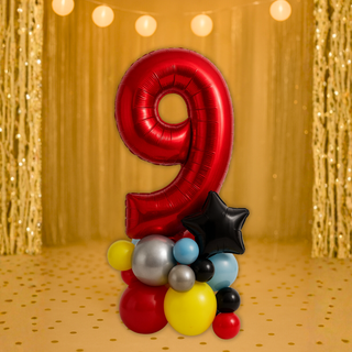 Red Number Balloon Stack – Air-Filled Floor Display – The Party Hut Cheltenham