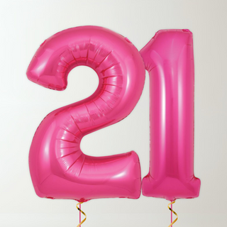 Magenta Pink Foil Number Balloons (34” Helium-Filled) 21 The Party Hut | Balloons, Fancy Dress & Party Supplies Cheltenham