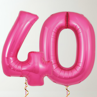 Magenta Pink Foil Number Balloons (34” Helium-Filled) 40 The Party Hut | Balloons, Fancy Dress & Party Supplies Cheltenham