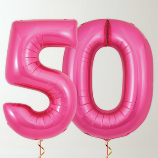 Magenta Pink Foil Number Balloons (34” Helium-Filled) 50 The Party Hut | Balloons, Fancy Dress & Party Supplies Cheltenham