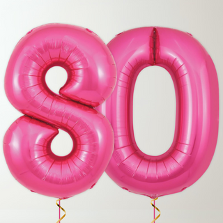 Magenta Pink Foil Number Balloons (34” Helium-Filled) 80 The Party Hut | Balloons, Fancy Dress & Party Supplies Cheltenham