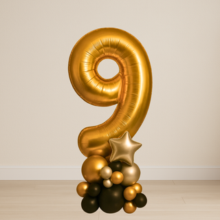Gold Number Balloon Stacks | 1.5m to 2m – Party Display