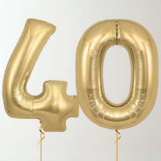 Silk Gold Foil Number Balloons (34” Helium-Filled) 40 The Party Hut | Balloons, Fancy Dress & Party Supplies Cheltenham
