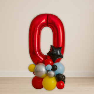 Red Number Balloon Stack | 1.5m to 2m | 0 to 9